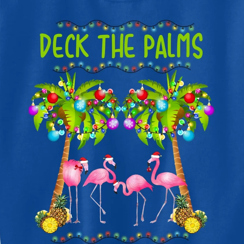 Deck The Palms Merry Flamingo Christmas Gift Sweater Kids Sweatshirt