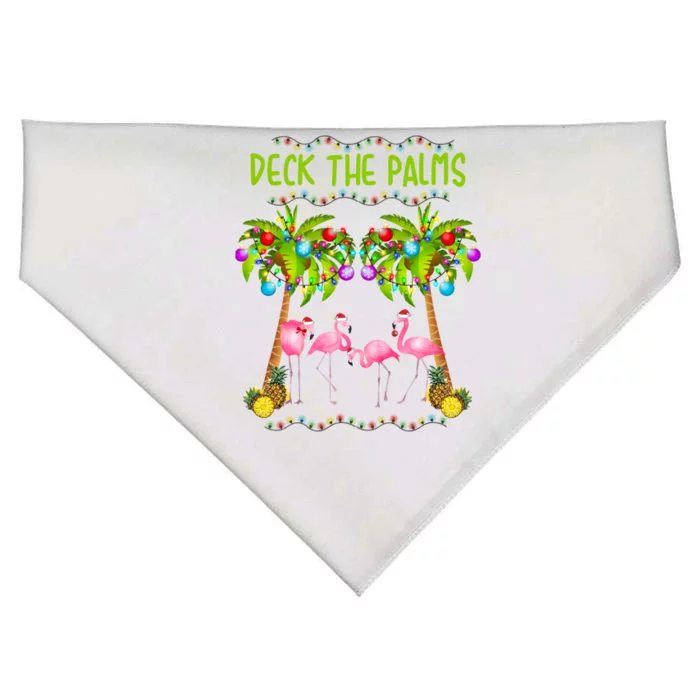 Deck The Palms Merry Flamingo Christmas Gift Sweater USA-Made Doggie Bandana