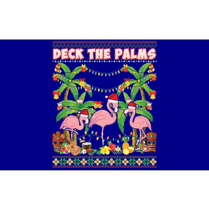 Deck The Palms Merry Flamingo Christmas Ugly Sweater Palm Gift Bumper Sticker