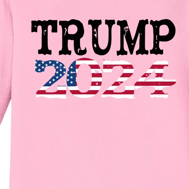 Donald Trump President 2024 Make America Great Again Baby Long Sleeve Bodysuit