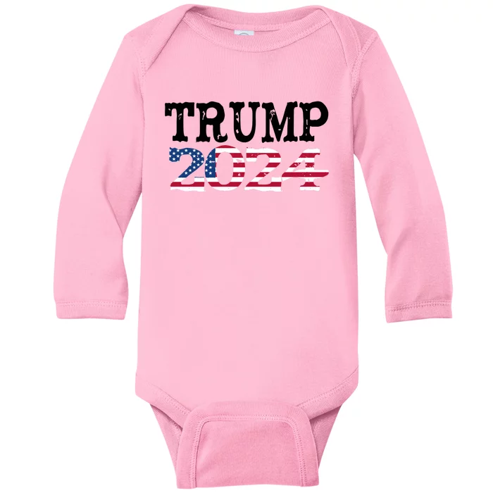 Donald Trump President 2024 Make America Great Again Baby Long Sleeve Bodysuit