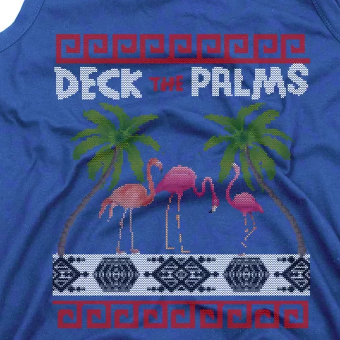 Deck The Palms Merry Flamingo Ugly Christmas Sweater Pyjamas Gift Tank Top