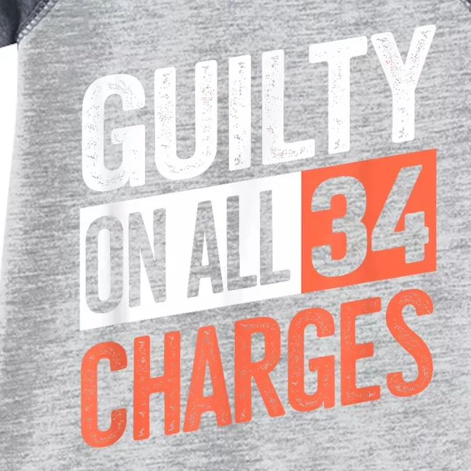 Donald Trump President 45 Guilty On All 34 Counts Charges Infant Baby Jersey Bodysuit