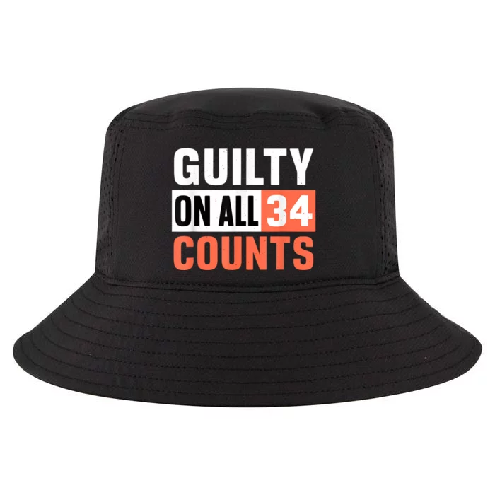 Donald Trump President 45 Guilty On All 34 Counts Charges Cool Comfort Performance Bucket Hat