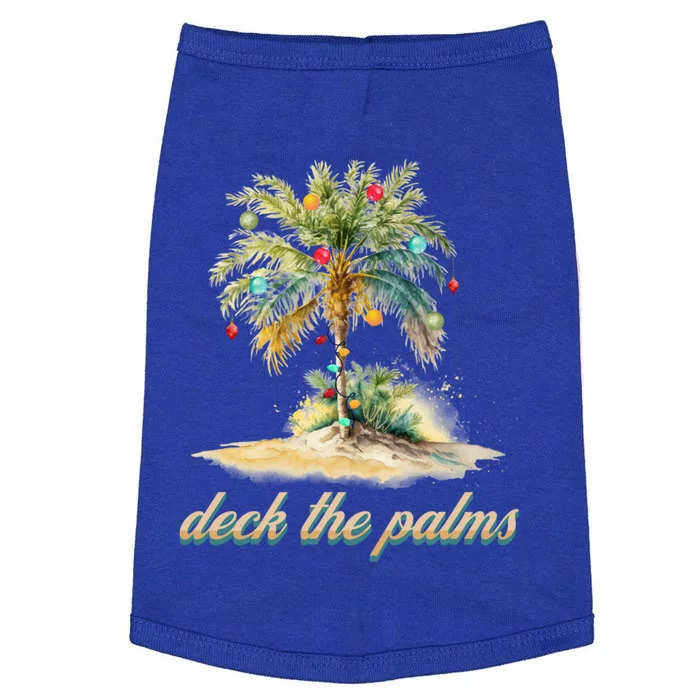 Deck The Palms Tropical Christmas Funny Gift Doggie Tank