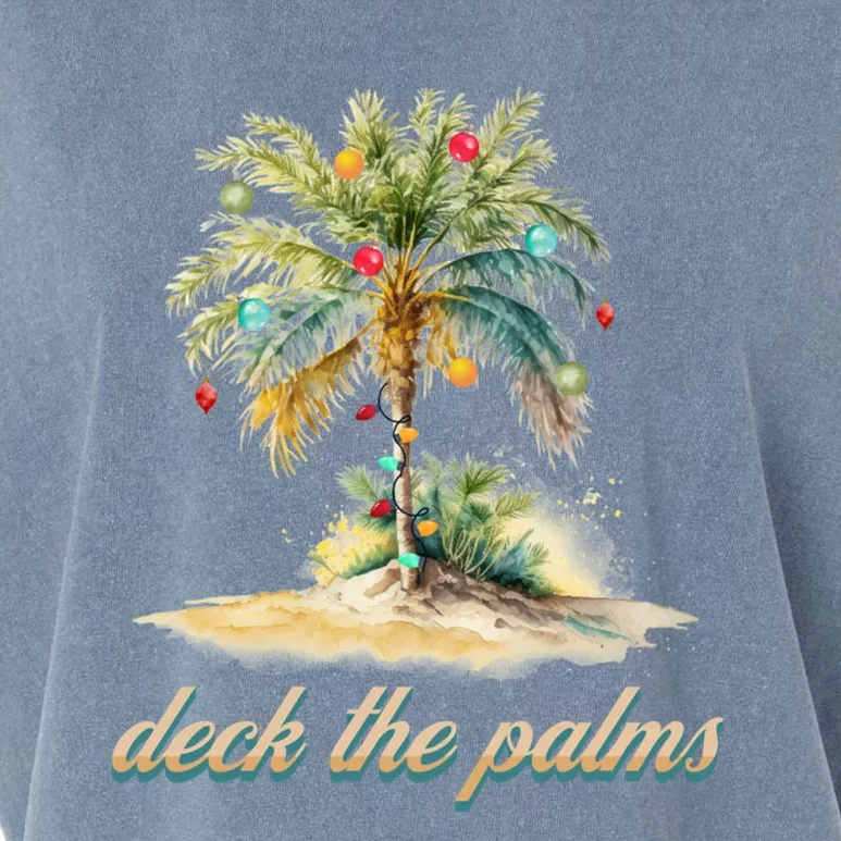 Deck The Palms Tropical Christmas Funny Gift Garment-Dyed Women's Muscle Tee