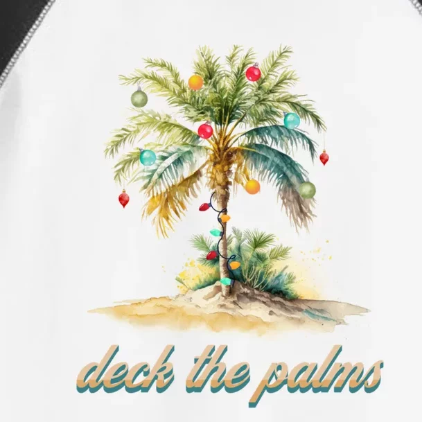 Deck The Palms Tropical Christmas Funny Gift Toddler Fine Jersey T-Shirt