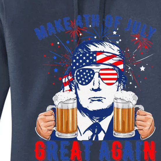 Donald Trump Patriotic Firework Make 4th Of July Great Again Women's Pullover Hoodie