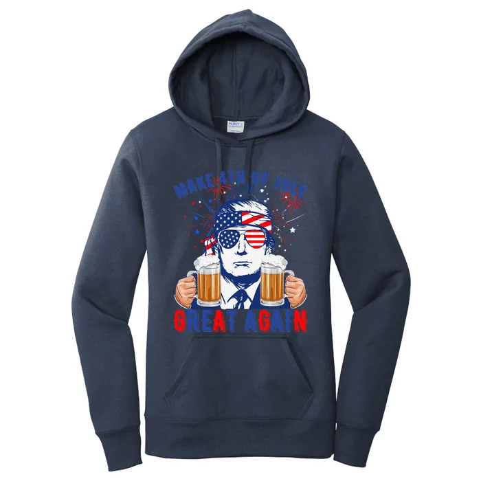 Donald Trump Patriotic Firework Make 4th Of July Great Again Women's Pullover Hoodie