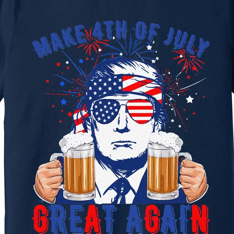 Donald Trump Patriotic Firework Make 4th Of July Great Again Premium T-Shirt