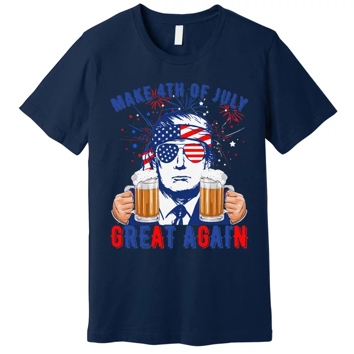 Donald Trump Patriotic Firework Make 4th Of July Great Again Premium T-Shirt