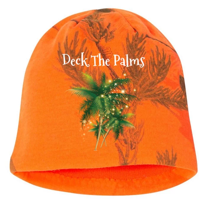 Deck The Palms Tropical Hawaii Christmas Palm Tree Lights Funny Gift Kati - Camo Knit Beanie