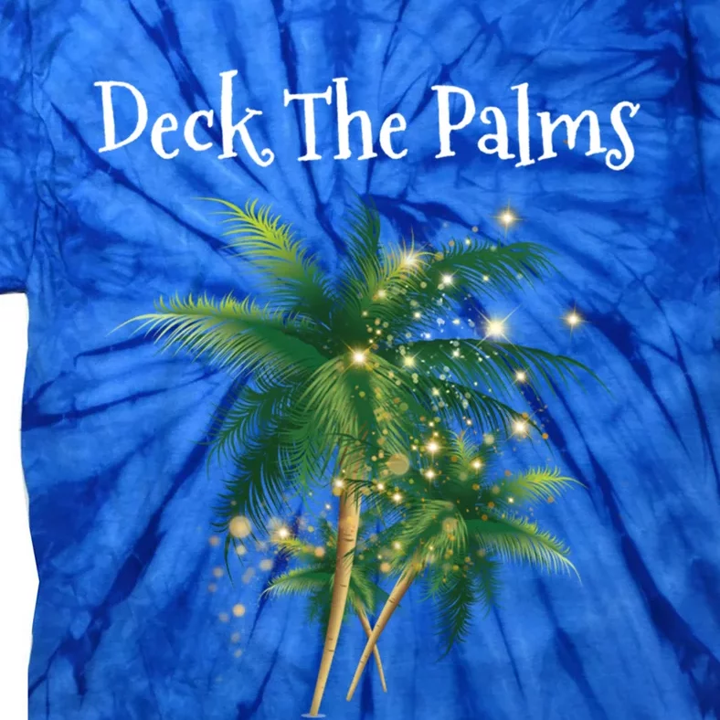 Deck The Palms Tropical Hawaii Christmas Palm Tree Lights Funny Gift Tie-Dye T-Shirt