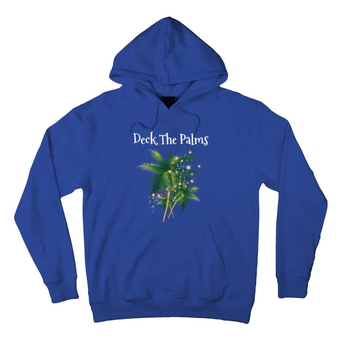 Deck The Palms Tropical Hawaii Christmas Palm Tree Lights Funny Gift Tall Hoodie