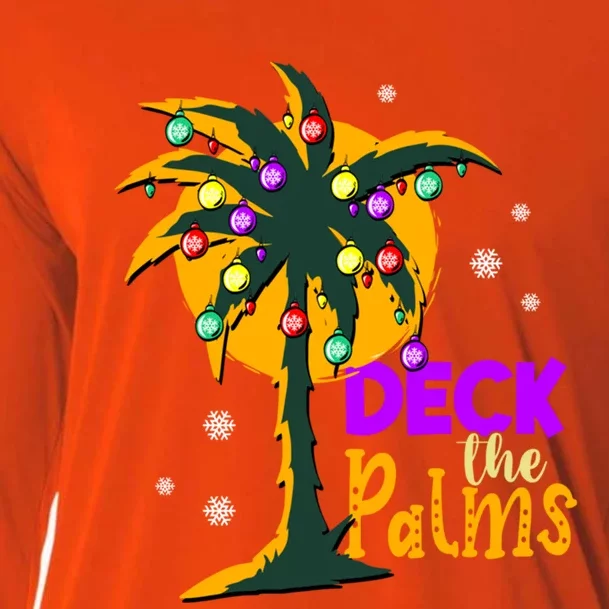 Deck The Palms Vacation Christmas Gift Cooling Performance Long Sleeve Crew