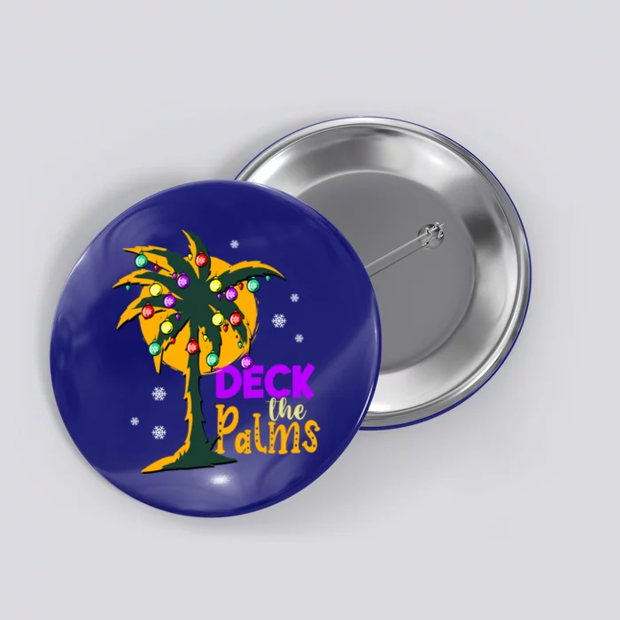 Deck The Palms Vacation Christmas Gift Button