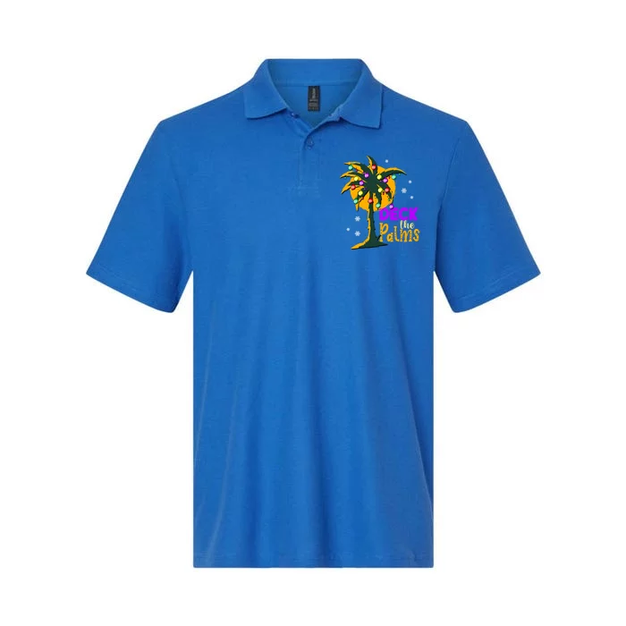 Deck The Palms Vacation Christmas Gift Softstyle Adult Sport Polo