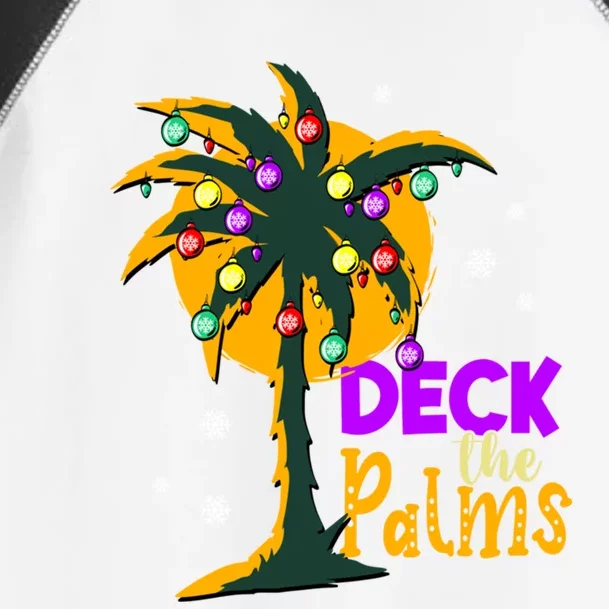 Deck The Palms Vacation Christmas Gift Toddler Fine Jersey T-Shirt