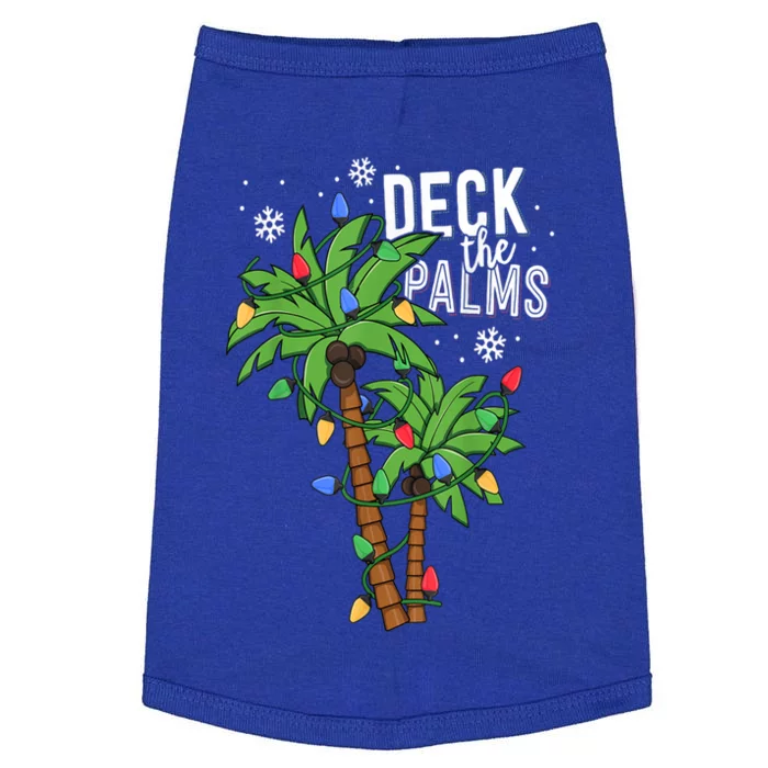 Deck The Palms Tropical Hawaii Christmas Palm Tree Lights Gift Doggie Tank