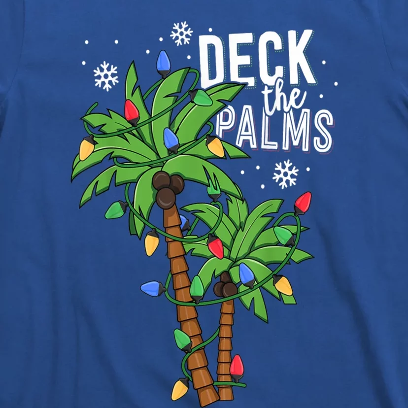 Deck The Palms Tropical Hawaii Christmas Palm Tree Lights Gift T-Shirt