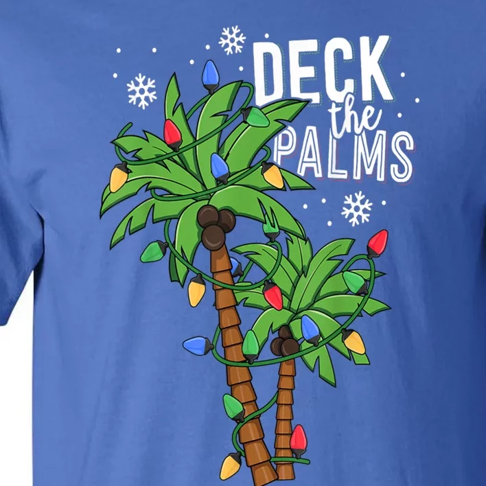 Deck The Palms Tropical Hawaii Christmas Palm Tree Lights Gift Tall T-Shirt