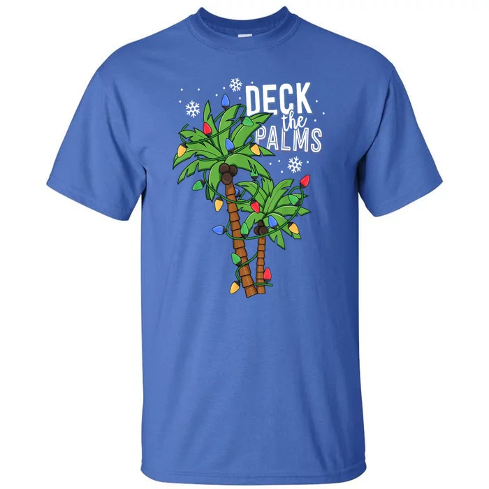 Deck The Palms Tropical Hawaii Christmas Palm Tree Lights Gift Tall T-Shirt