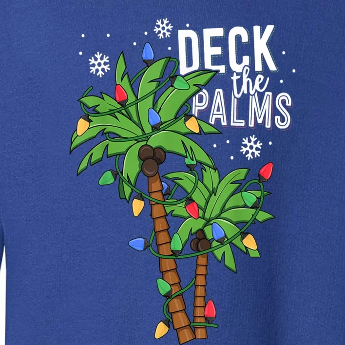 Deck The Palms Tropical Hawaii Christmas Palm Tree Lights Gift Toddler Sweatshirt