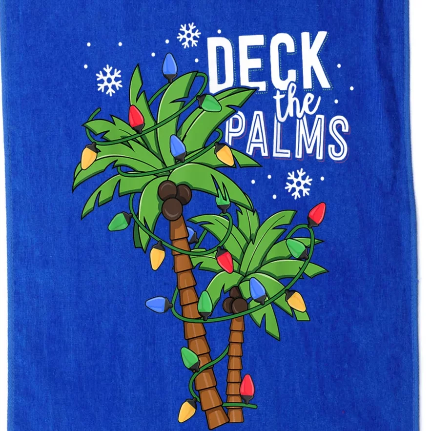 Deck The Palms Tropical Hawaii Christmas Palm Tree Lights Gift Platinum Collection Golf Towel