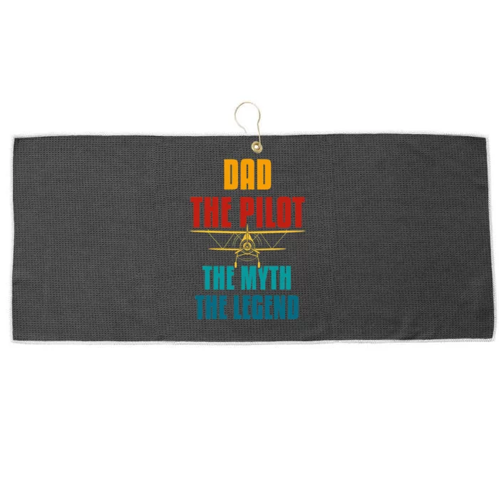 DAD THE PILOT THE MYTH THE LEGEND Large Microfiber Waffle Golf Towel