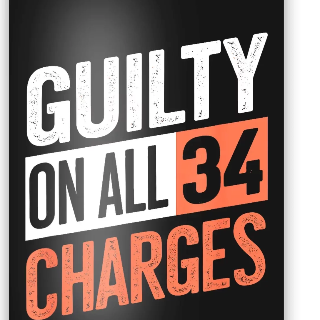 Donald Trump President 45 Guilty On All 34 Counts Charges Poster