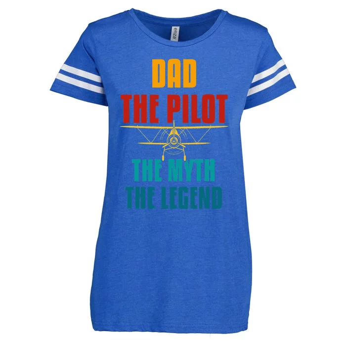 DAD THE PILOT THE MYTH THE LEGEND Enza Ladies Jersey Football T-Shirt