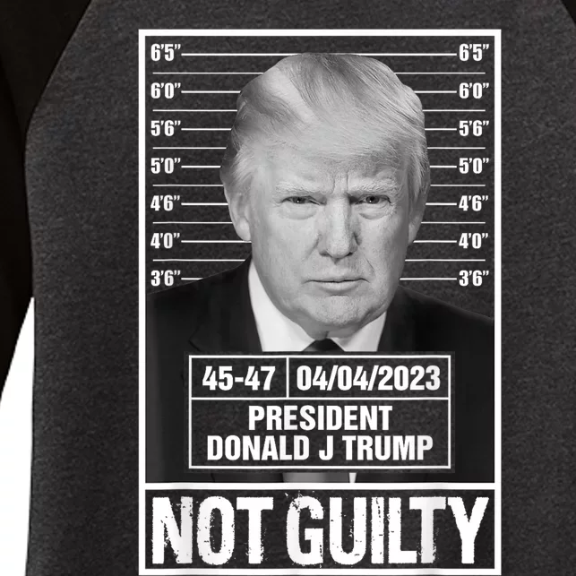 Donald Trump Police Mugshot Photo Not Guilty 4547 President Women's Tri-Blend 3/4-Sleeve Raglan Shirt