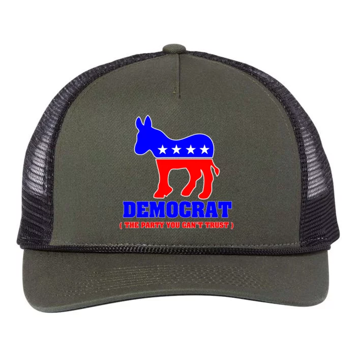 Democrat The Party You Can't Trust Retro Rope Trucker Hat Cap