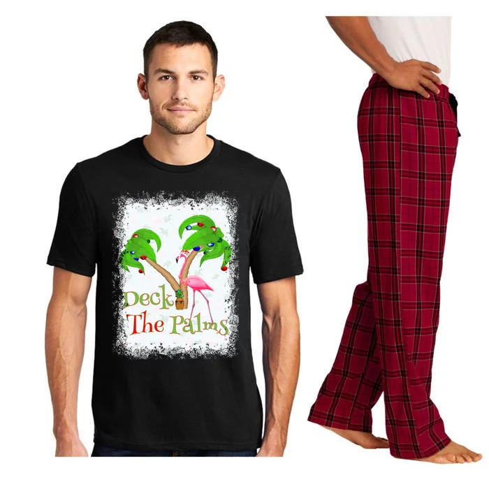 Deck The Palms Beach Christmas Flamingo Gift Pajama Set