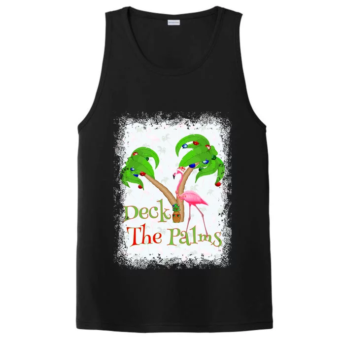 Deck The Palms Beach Christmas Flamingo Gift Performance Tank