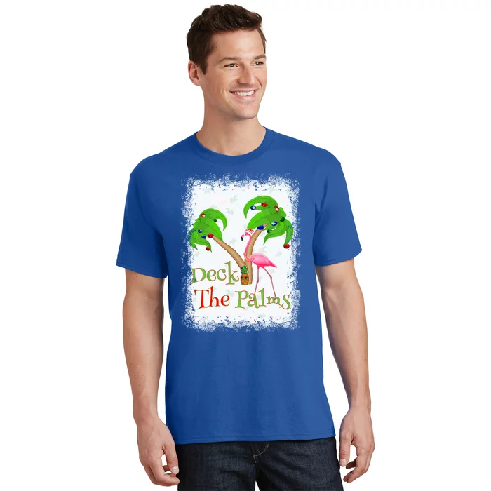 Deck The Palms Beach Christmas Flamingo Gift T-Shirt