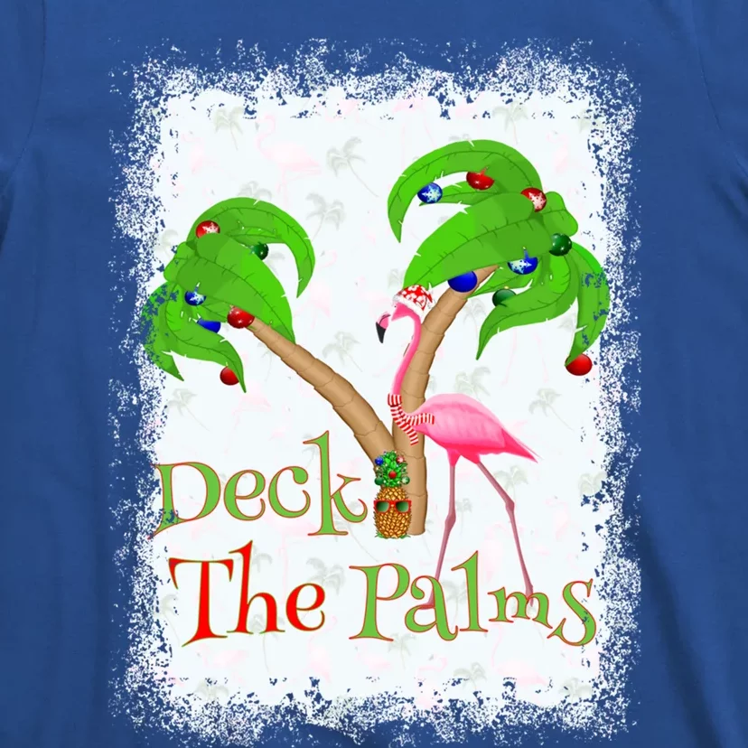 Deck The Palms Beach Christmas Flamingo Gift T-Shirt