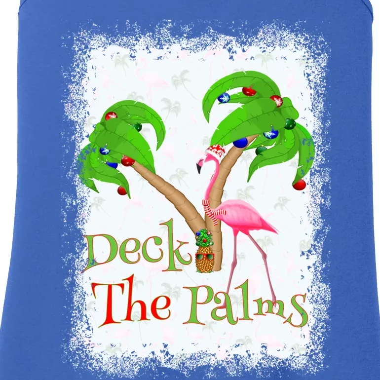 Deck The Palms Beach Christmas Flamingo Gift Ladies Essential Tank