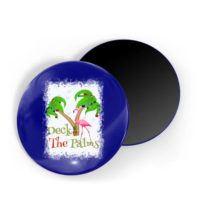 Deck The Palms Beach Christmas Flamingo Gift Magnet