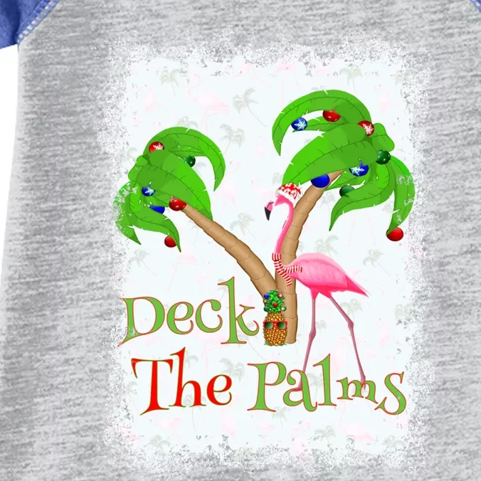 Deck The Palms Beach Christmas Flamingo Gift Infant Baby Jersey Bodysuit