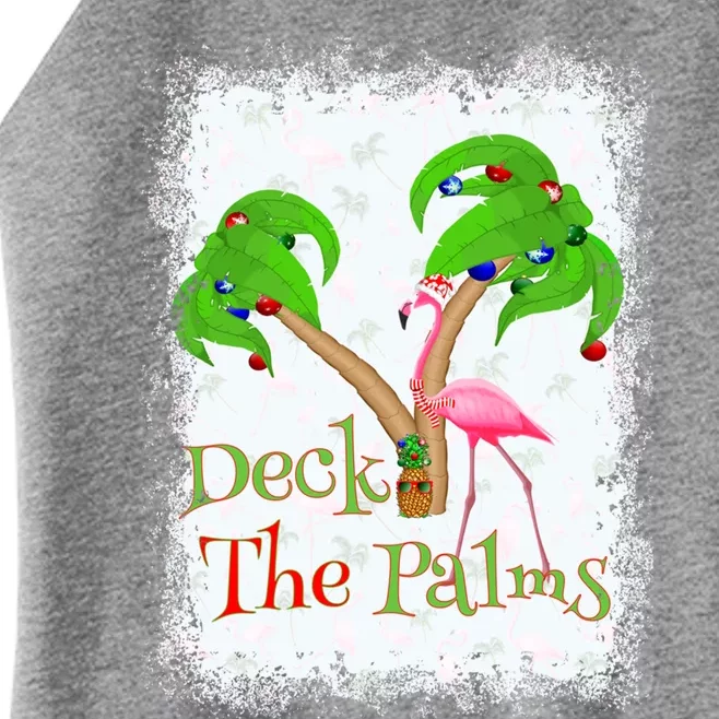 Deck The Palms Beach Christmas Flamingo Gift Women’s Perfect Tri Rocker Tank