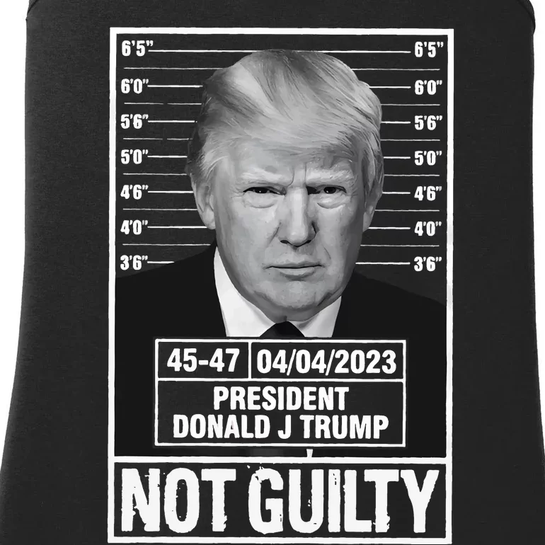 Donald Trump Police Photo Not Guilty 4547 President Ladies Essential Tank