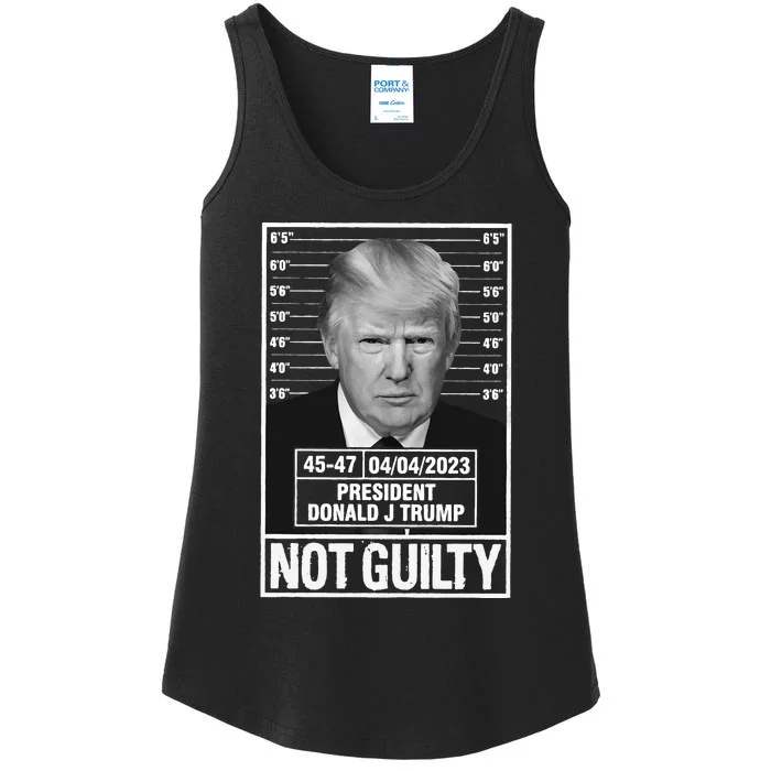 Donald Trump Police Photo Not Guilty 4547 President Ladies Essential Tank