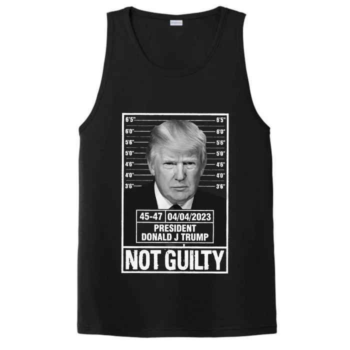 Donald Trump Police Photo Not Guilty 4547 President Performance Tank