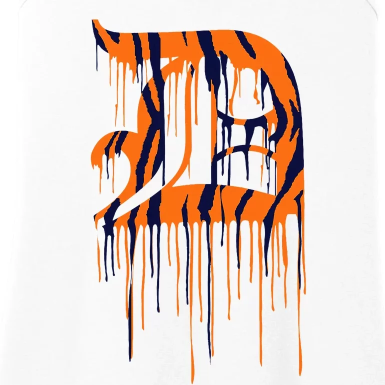 Detroit Tiger Paint Drip Ladies Essential Tank