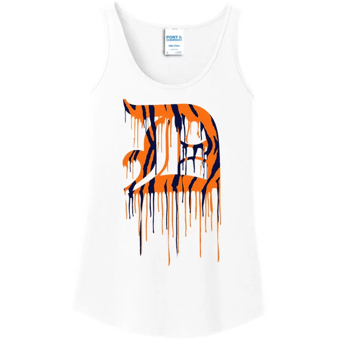 Detroit Tiger Paint Drip Ladies Essential Tank