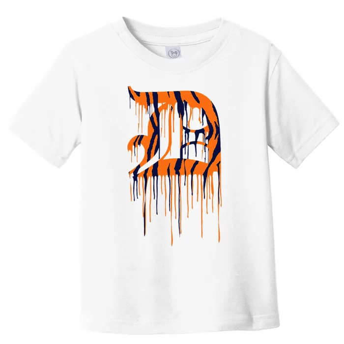 Detroit Tiger Paint Drip Toddler T-Shirt