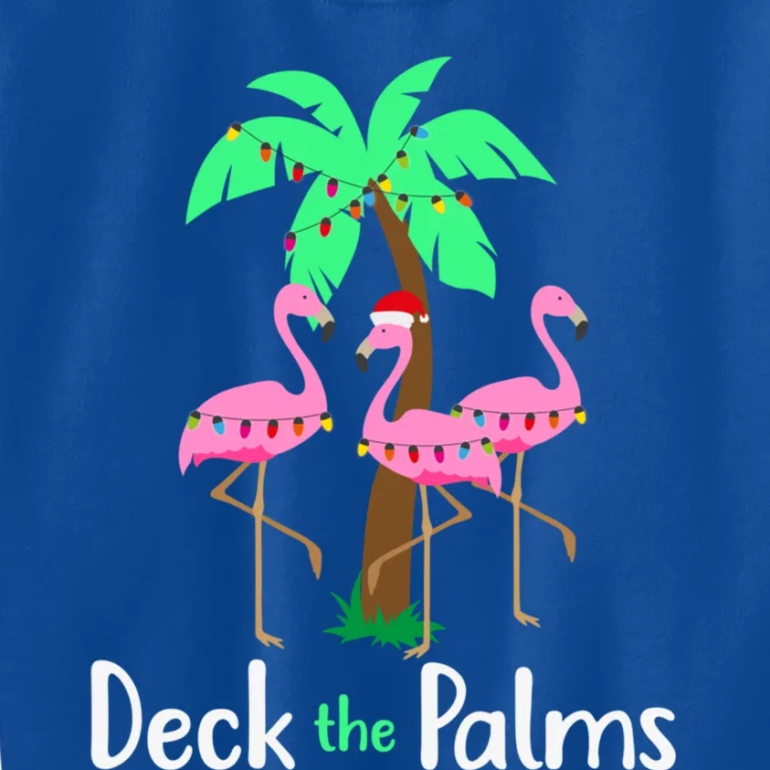 Deck The Palm Trees Flamingo Christmas Holiday Funny Gift Kids Sweatshirt