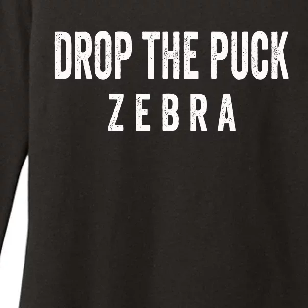 Drop The Puck Zebra Womens CVC Long Sleeve Shirt