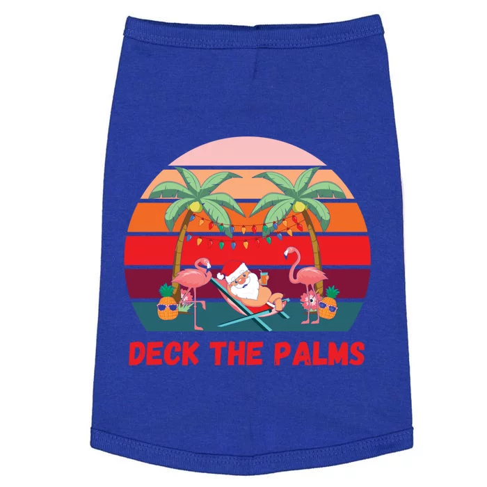 Deck The Palms Christmas In July Santa Ing A Cocktail Gift Doggie Tank